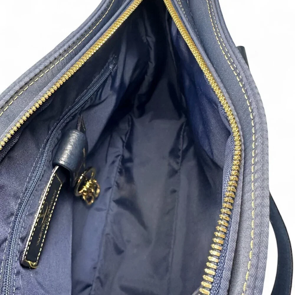 Valentino Garavani Sport Nylon and Leather Tote Bag Navy Blue